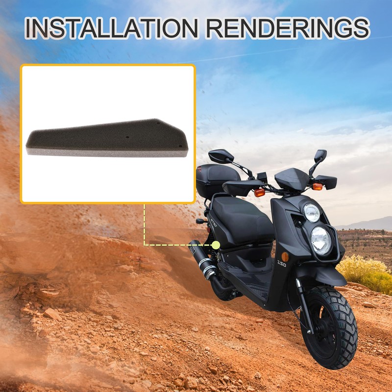GOOFIT Air Box Schaumfilter Ersatz für GY6 49cc 50cc 139QMB