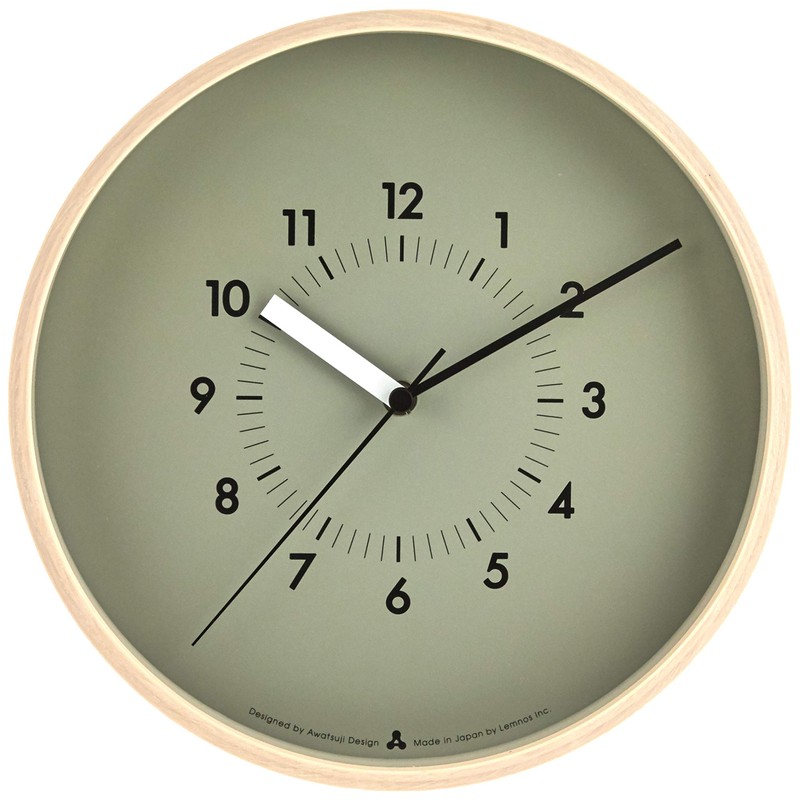 レムノス 掛け時計 アナログ ソソ 一般クォーツ時計 天然色木地 SOSO グレー AWA13-06 GY