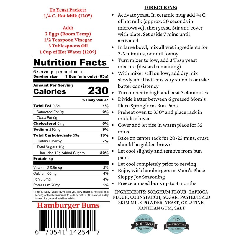 Mom's 1 Hour Hamburger Bun Mix