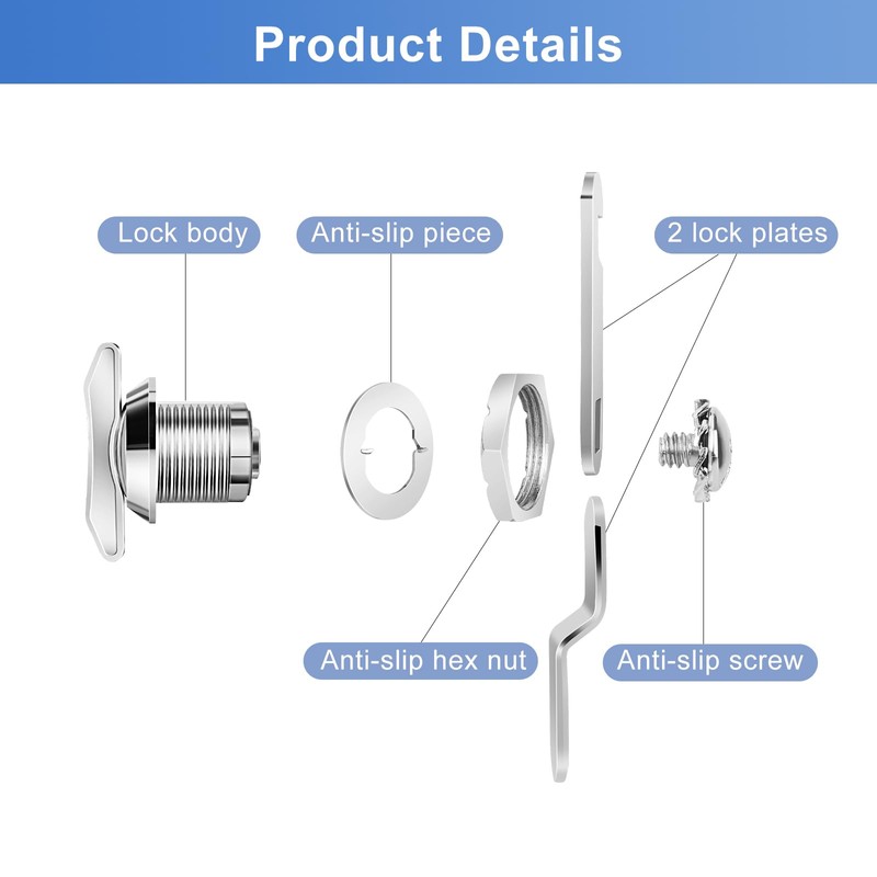 Sissinda Thumb Operated Offset Cam Lock, 5/8" Cylinder Fits on