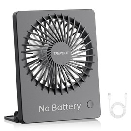 TriPole Mini Desk Fan USB Powered Portable Fan Small Personal Fan 3 Speeds Strong Airflow Table Fan for Travel Home Office Bedroom Desktop, 3.3ft Cable (No Battery, Black)