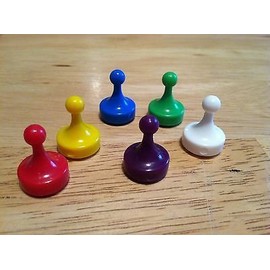 CLUE Game Replacement Game Mover Parts Set of 6: Mr Green, Miss Scarlett, Professor Plum, Dr Orchid, Colonel Mustard, Mrs Peacock