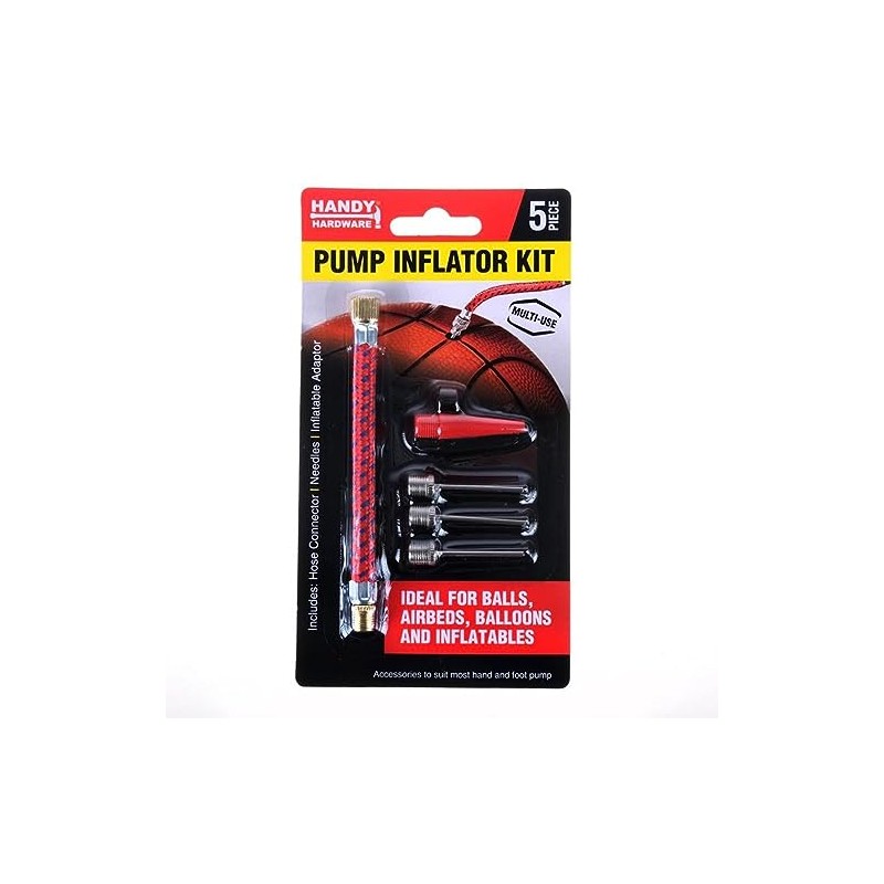 Handy Hardware Inflating Needle Set 5-Pieces Set, Red