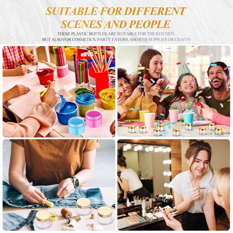 SATINIOR 6 Pack 10 oz Plastic Jars Containers with Lids