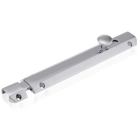 XFORT® 4 Inch Polished Chrome Surface Bolt, Heavy Duty Internal Door Bolt with Smooth Rounded Casing, Concealed Slide Bolt Maximises Security, Durable and Reliable Sliding Door Lock (100mm)