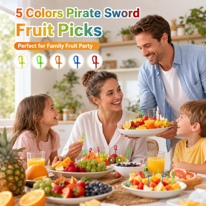 Wowagoga 3.35 Inch Plastic Sword Picks Food Toothpicks Fruit Fork