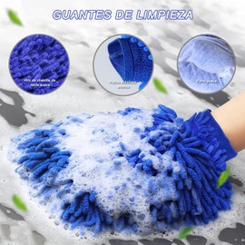 RAINBOWSTREET 4PCS Kit Limpieza Coche - Guantes de Limpieza*2+Toallas*2, Guantes y Toallas de Microfibra de Alta Calidad, para la Limpieza e higiene de la Superficie del Coche