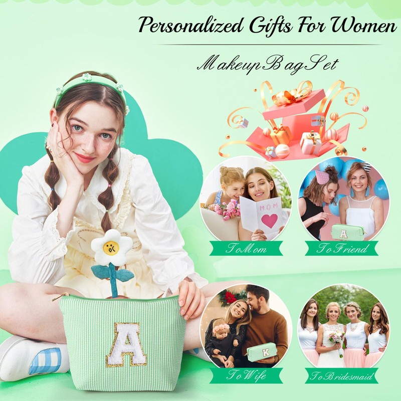 YOOLIFE Initial Makeup Bag for Girls - Skin Care for