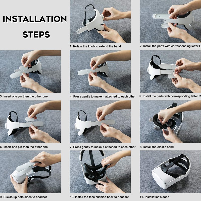 Orzero Head Strap Compatible for Quest 2 Accessories with Head