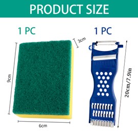 Xanthelle Gemüsereibe Set mit Reinigungsschwamm, 6-in-1 Multifunktionale Reibe für Gemüse, Julienne Schäler, Kartoffelschäler & Obstschneider