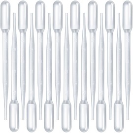 Teenitor 3ML Pipettes, Plastic Dropper Essential Oil Transfer Pipettes Disposable Liquid Eye Dropper for Lab Science Multi- Purpose Makeup Tool, 15Pcs