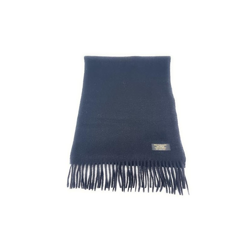 50% Cashmere 50% Wool Unisex Winter Scarf - Black