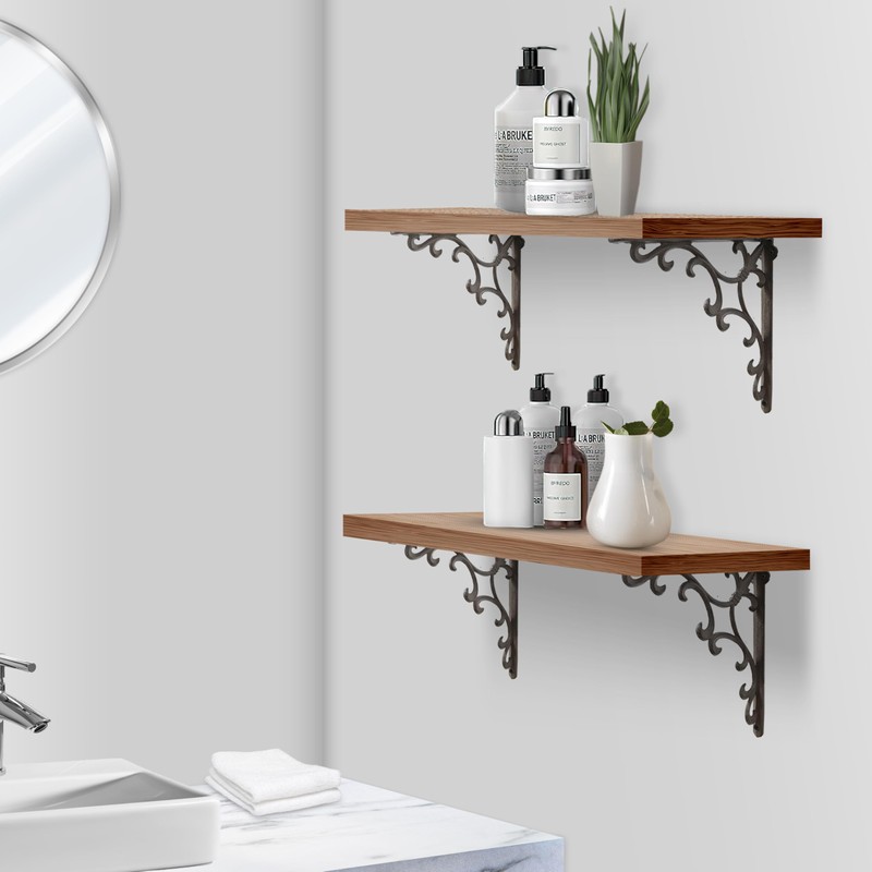 Z metnal Cast Iron Victorian Scroll Shelf Brackets, 10 Inch