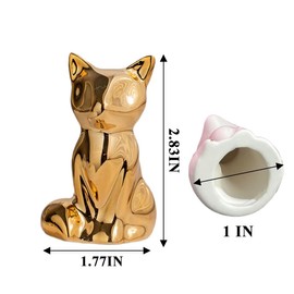 2Pcs Toilet Bolt Covers Decorative, Duck Shape Toilet Screw Cover Caps, Ceramic Toilets Bolt Caps Decorative, Bathroom Bowl Bolt Covers, Easy Installation Bathroom Replacement Parts (Gold Fox)