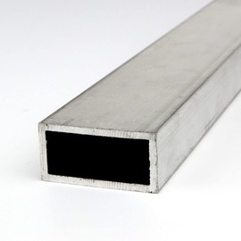 OnlineMetals 6063 Aluminum Rectangular Tubing, Unpolished (Mill) Finish, Extruded, T52 Temper, ASTM B221, AMS-QQ-A 200/9, 1" Height, 4" Width, 0.125" Wall Thickness, 36" Length