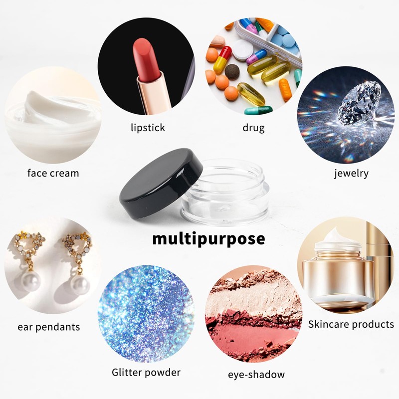 Pack of 20 containers, 10 ml, jars with lid, lip