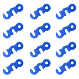 Azarxis Aluminum Alloy Paracord Tensioners Rope Adjuster, Ultralight Strong Tent Guyline Cord Adjuster Wind Rope Buckle (Blue (Three-Hole Shape) - 12 Pack)