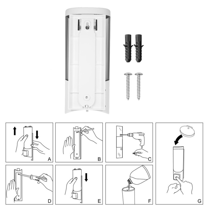 CHUANGDIAN Wall-mounted Single Bottle Manual Soap Dispenser Shampoo Box Rest