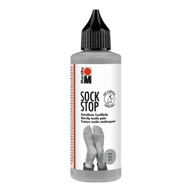 Marabu Sock Stop 17220106078 – 90 ml, Grey, Rubbery Non-Slip Water-based Paint (No Latex), for Textiles, Secure Grip on Smooth Floors, Easy to Use from the Bottle