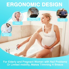 GUTERTOP Nail Clippers Toenail with Angled Toenail Clippers with Metal Nail File, Nail Most for Thick Senior Nails