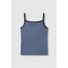 JAJU [JAJU] Women's Cotton Rib Square Neck Sleeveless T-shirt_Dark Blue