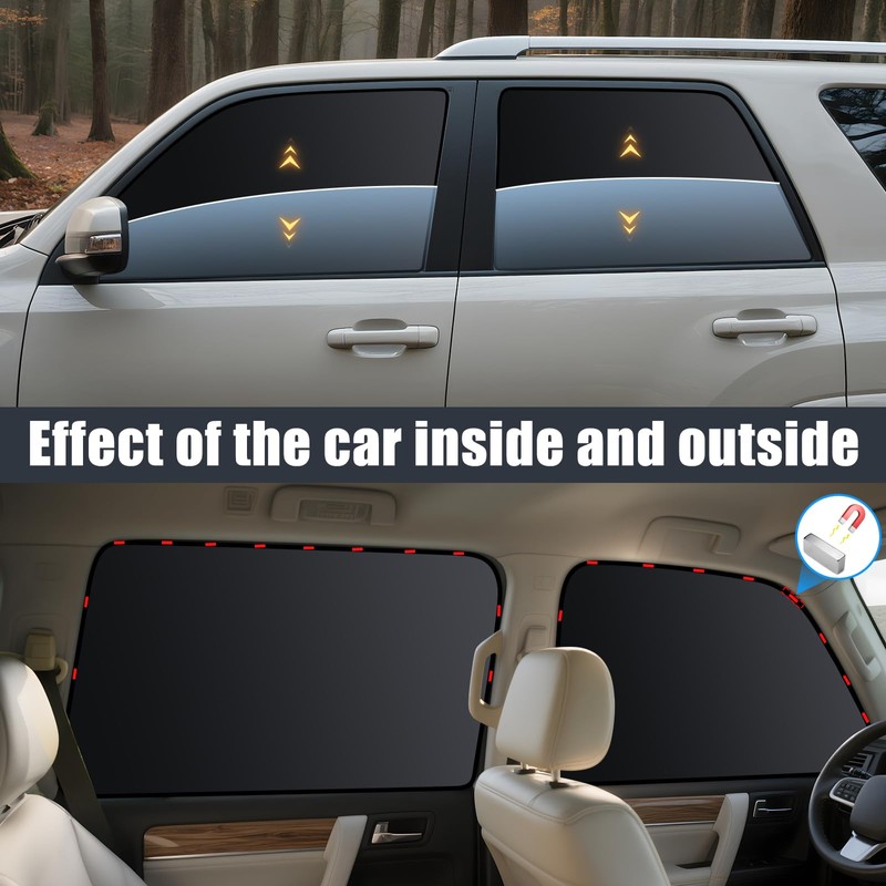 ZATOOTO Car Window Shades for Toyota 4Runner 2017-2024, 4 Pcs
