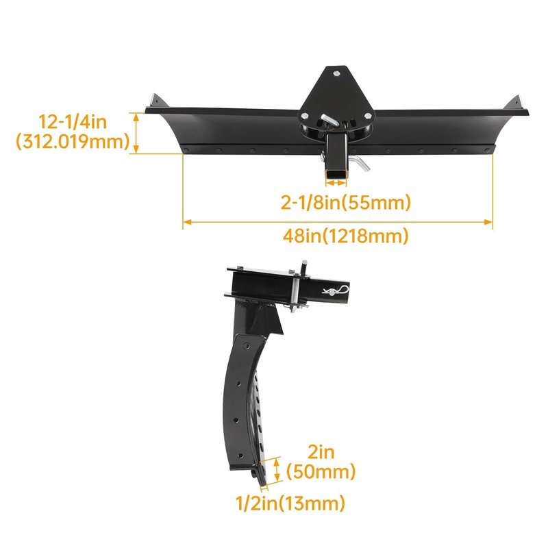 ECOTRIC 3-Point 48" Scrape Blade Implement 2 Inch Receiver ATV