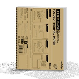 PeriPage Thermal Printer Paper 8.5''11'' US Letter 100 Sheets Quick-Dry Folded Paper for Portable Printer