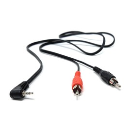 DRUT 1m 2.5mm Stereo Right Angled Jack Plug to 2 x RCA Phono Plugs Audio Cable Lead 3.3ft