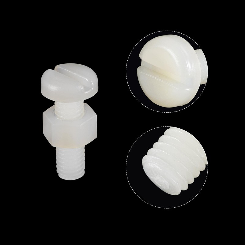 sourcing map 20 Pairs Nylon Screw Nut Assortment, M5x16mm Slotted