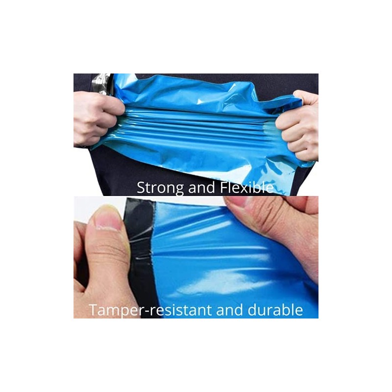 200 Blue Mailing Postal Bags, Self-Seal Closure Packaging Delivery Tamper-Proof