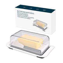 KITCHENDAO Airtight Butter Dish with Knife and 2 in 1 Lemon Orange Citrus Juicer
