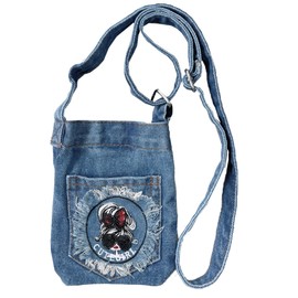 [DIVA Rose] Smartphone Shoulder Women's Denim Smartphone Pouch Pochette Shoulder Bag Pouch Crossbody Vertical Girl Smartphone Pouch, blue (light)