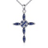 YAFEINI Cross Moonstone Necklace for Women 925 Sterling Silver Angel
