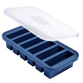 Souper Cubes 1/2 Cup Silicone Freezer Mold, Perfect for Storing Soups, Sauces, Juices, Desserts, Smoothie Prep and More, Freezer Portion Mold for Meal Prepping - Blueberry - 1-Pack