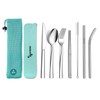 9 Piece Portable Stainless Steel Cutlery Set (Green)