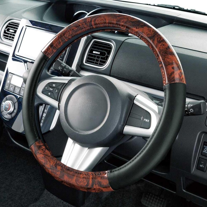 Bonform 6739-01BR Steering Wheel Cover, Simplewood, Light/Normal Car, S: 14.4