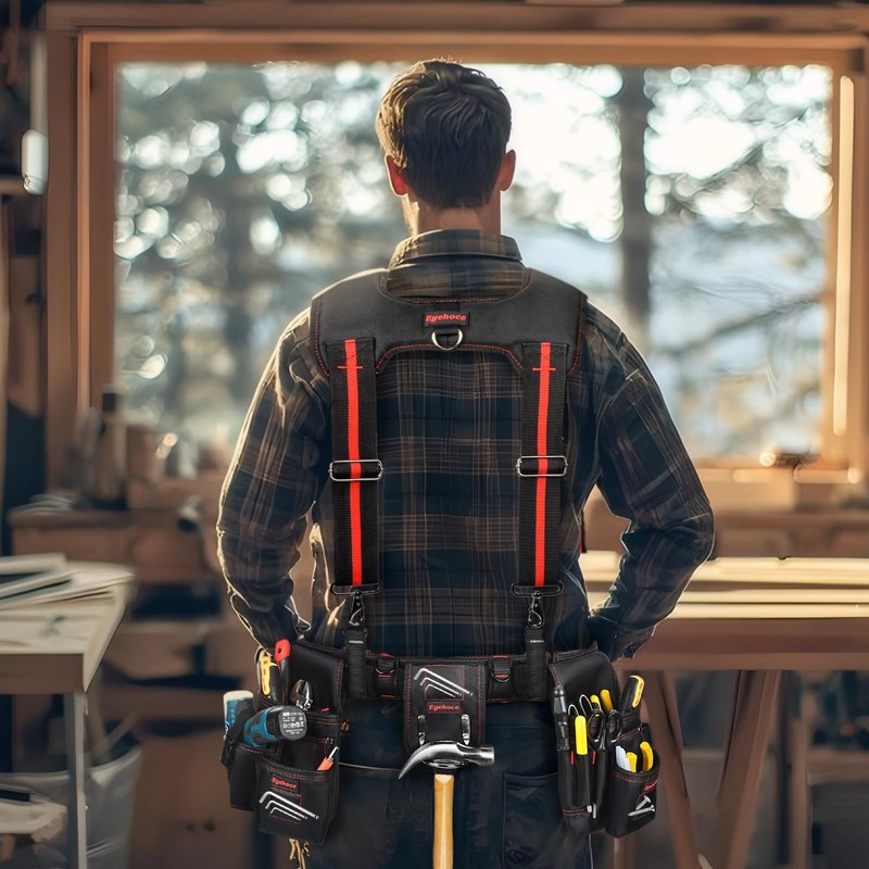 Heavy Duty Tool Belt with Padded Suspenders – Adjustable Construction