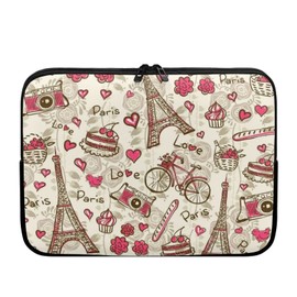 Showudesigns Paris Tower Lap Top Case for Men Neoprene Laptop Sleeve Bag Portable Laptop Carrying Case 17 inch Glad for Business Trip Laptop Accessories Flowers