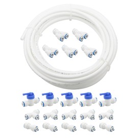 Pxyelec 10m Water Supply Hose and Refrigerator Connection Set, Refrigerator Water Hose Connection Kit for European Style Double Fridge (3/8")
