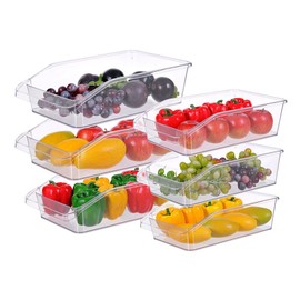 WANZQHONG Refrigerator Box 6 Crisper Container Utility food Storage Box PET Thick Multi-drawer Vegetables, Fruits, Snacks Drinks