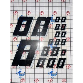 Unbranded Matte Black-w/  White Outline/Shadow #8’s Racing Numbers Vinyl Rc Box L3