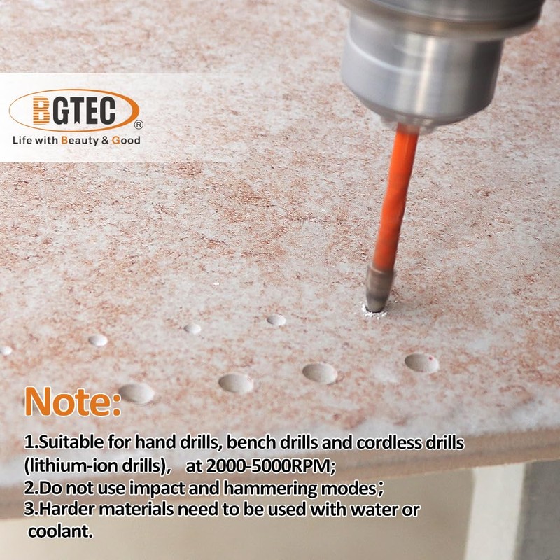 BGTEC Diamond Cemented Carbide Drill Bits Masonry Drill Bits, 5pcs