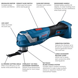 BOSCH GOP18V-34N 18V Brushless StarlockPlus® Oscillating Multi-Tool (Bare Tool)