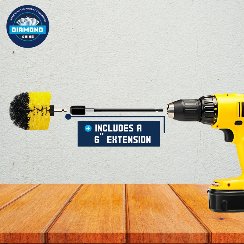 Diamond Shine 21-Piece Drill Power Scrubber Attachment Set – Includes