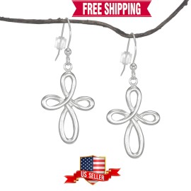 Jewelry by Dawn Beautiful Sterling Silver Infinity Cross Earrings