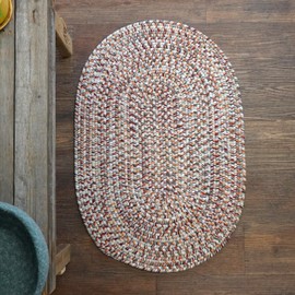 Colonial Mills Evelyn Tweed Reversible Braided 3X5 Area Rug - Sunset Mix, Handcrafted in USA, Woven Texture, High Traffic, Entry, Kitchen, Living Room, Bed, Bath, Foyer, Porch - 3' X 5' Oval