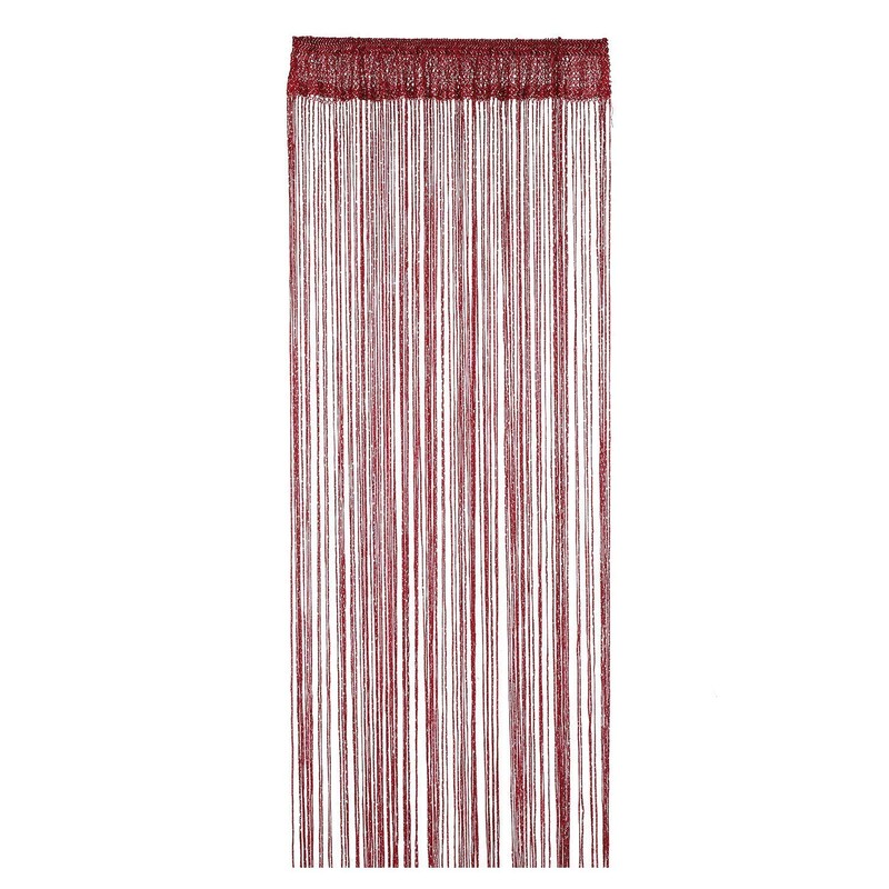 WedDecor Burgundy String Curtains Glitter Fringe Panel Fly Screen Room