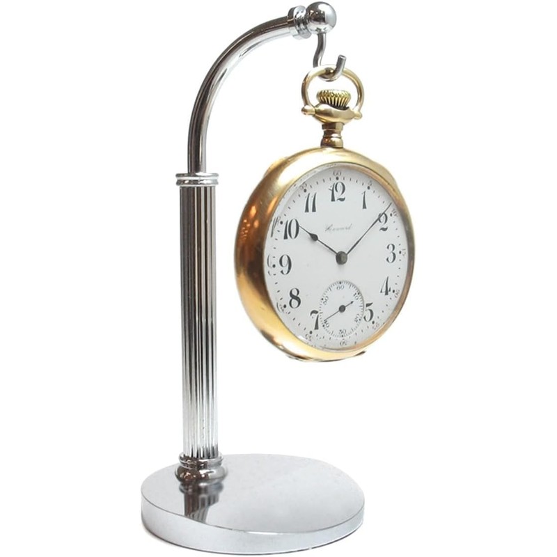 TAURISH Pocket Watch Display Stand - Half Arc, Silver Brass,