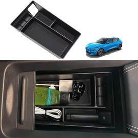 BestEvMod AOSK Compatible with Mustang Mach-E Armrest Storage Box Organizer Center Console Tray Accessories 2021 2022 2023 2024 2 (V1)
